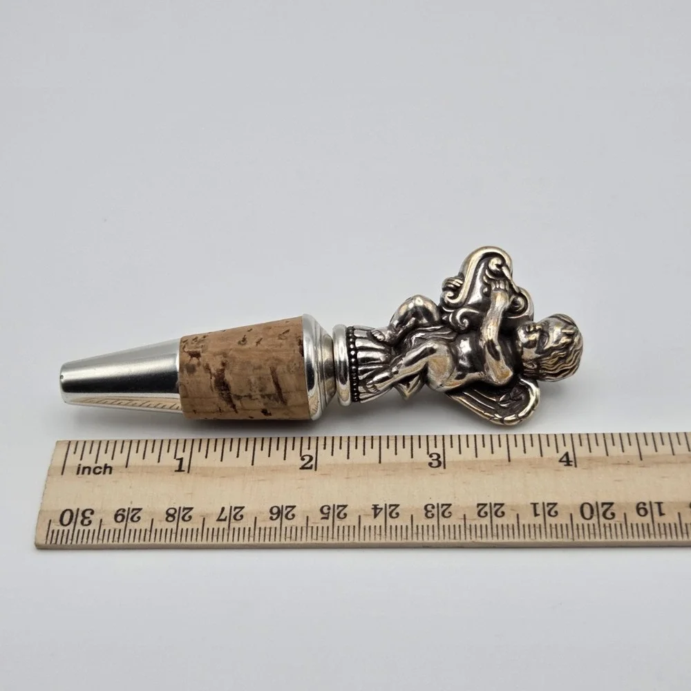 Brighton Silver Tone Cupid Wine Cork Stopper
